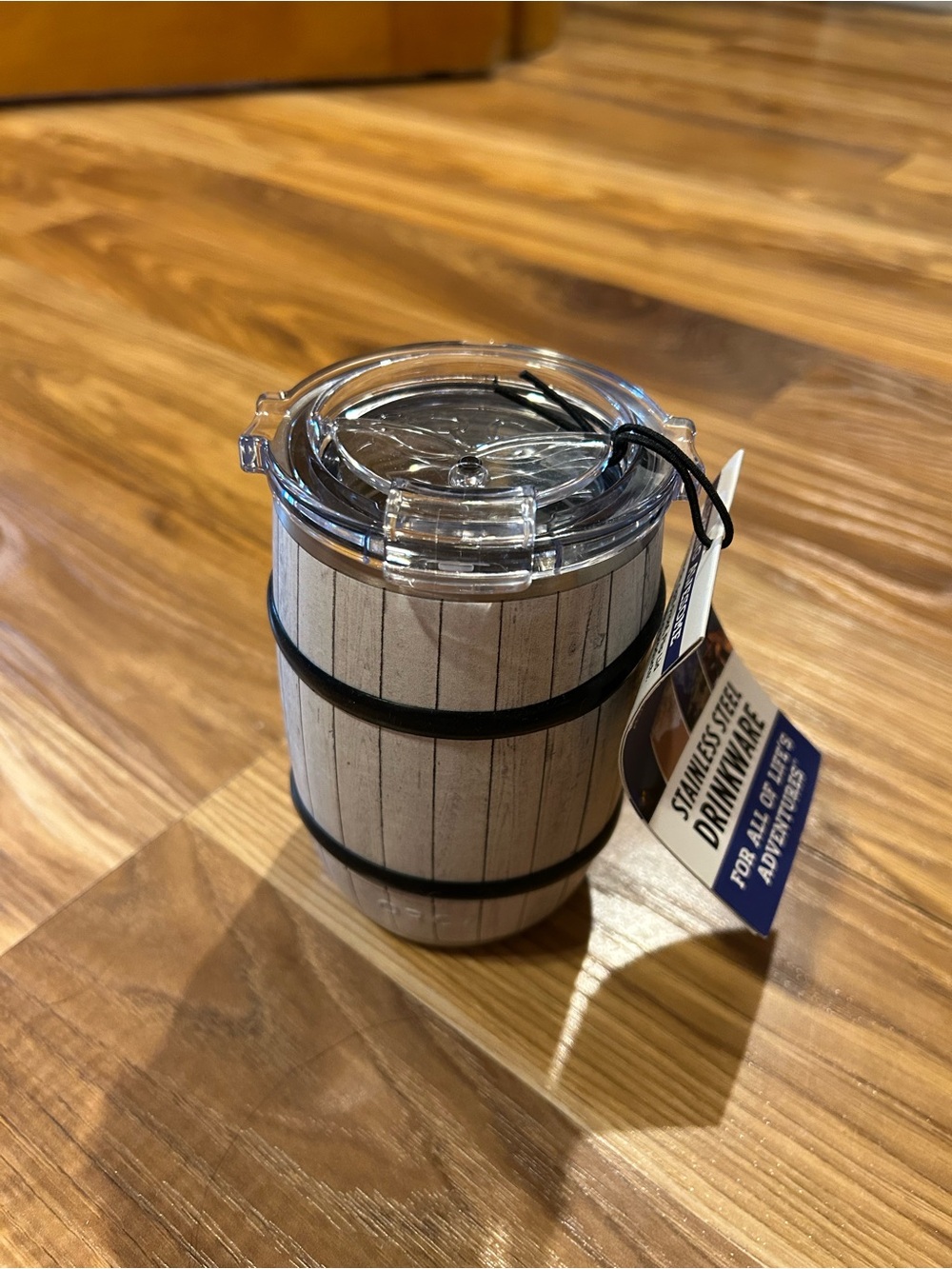 White Woodgrain Stainless Steel Travel Mug